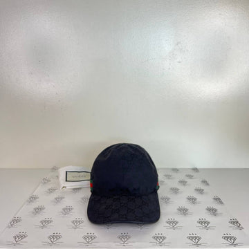 [PRE LOVED] Gucci Supreme Web Baseball Cap in Black Size Medium (58cms)
