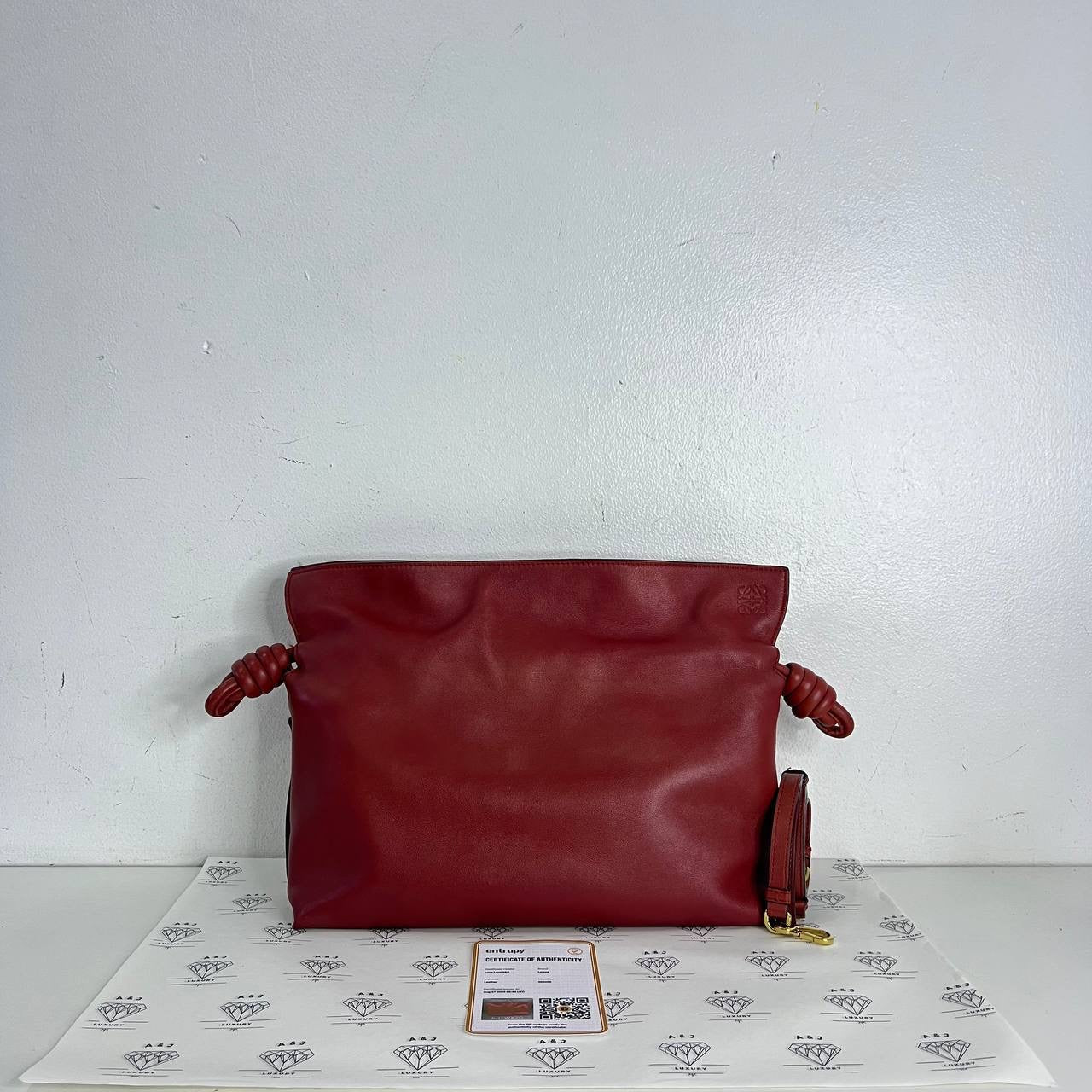 [PRE LOVED] Loewe Medium Flamenco in Red Nappa Leather GHW