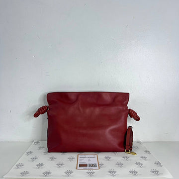 [PRE LOVED] Loewe Medium Flamenco in Red Nappa Leather GHW