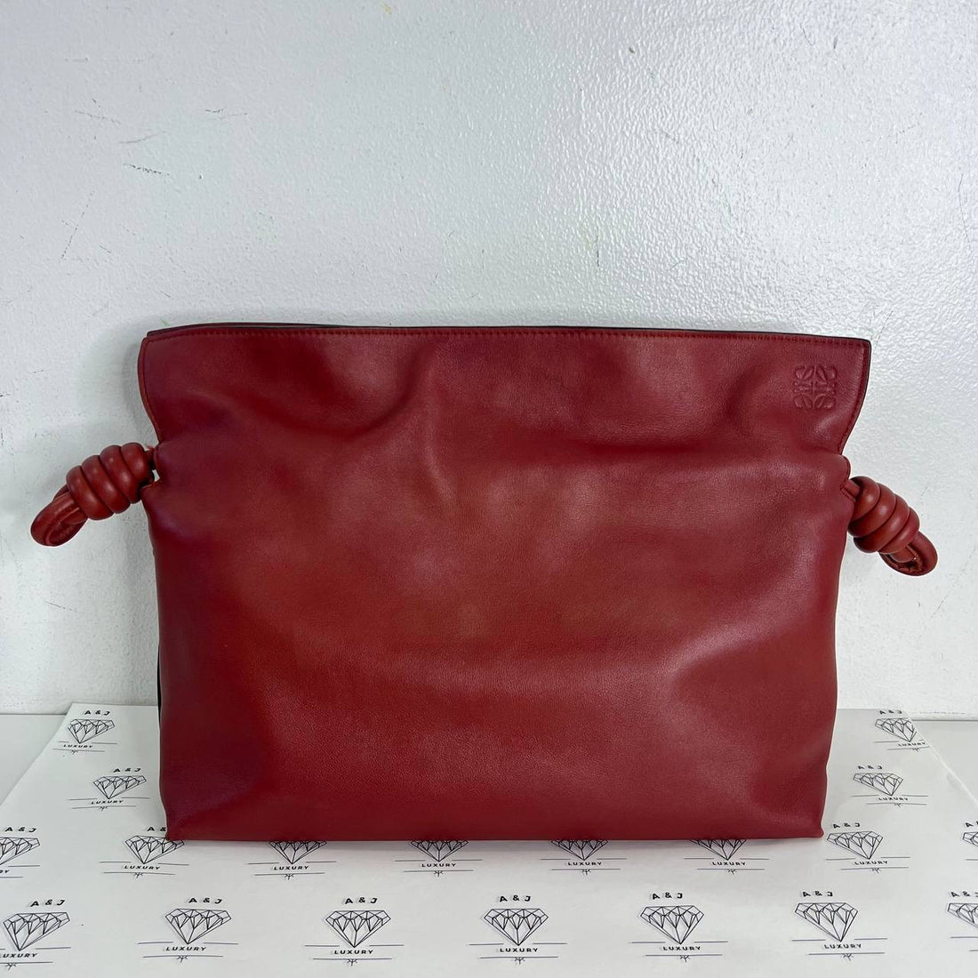 [PRE LOVED] Loewe Medium Flamenco in Red Nappa Leather GHW