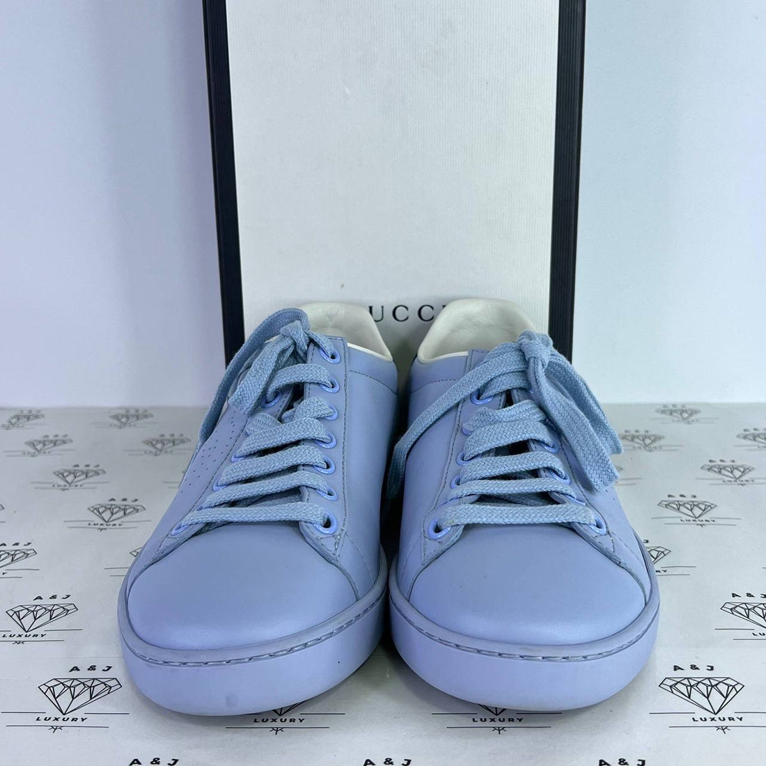 [PRE LOVED] Gucci Ace Interlocking Sneakers in Blue Size 36EU