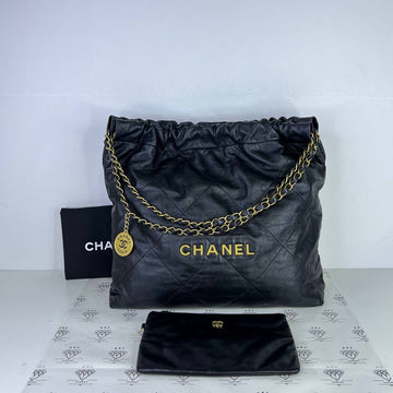 [PRE LOVED] Chanel Medium C22 in Black Lambskin Leather GHW (microchipped)