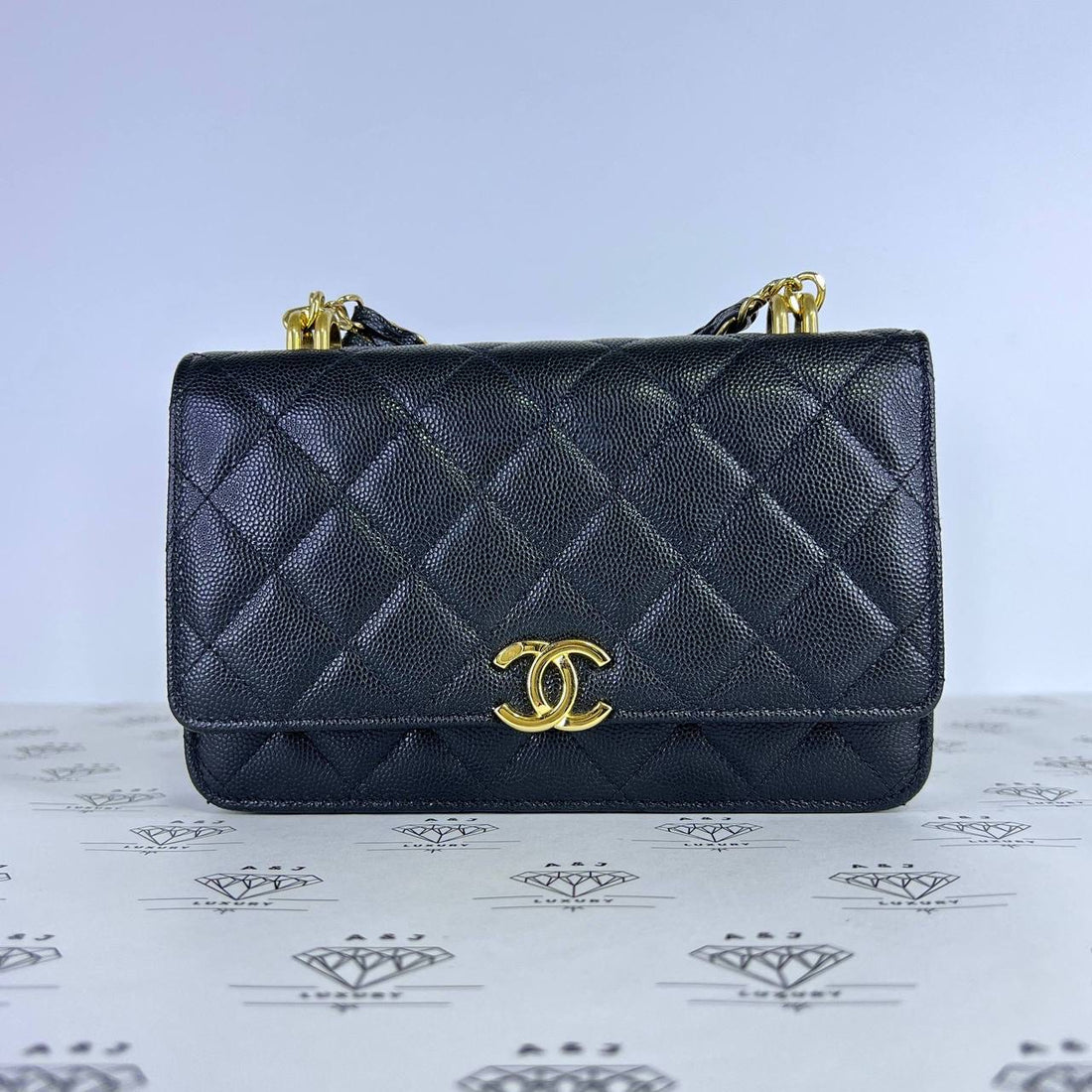 [PRE LOVED] Chanel Coco First Wallet on Chain in Black Caviar Leather GHW (microchipped)