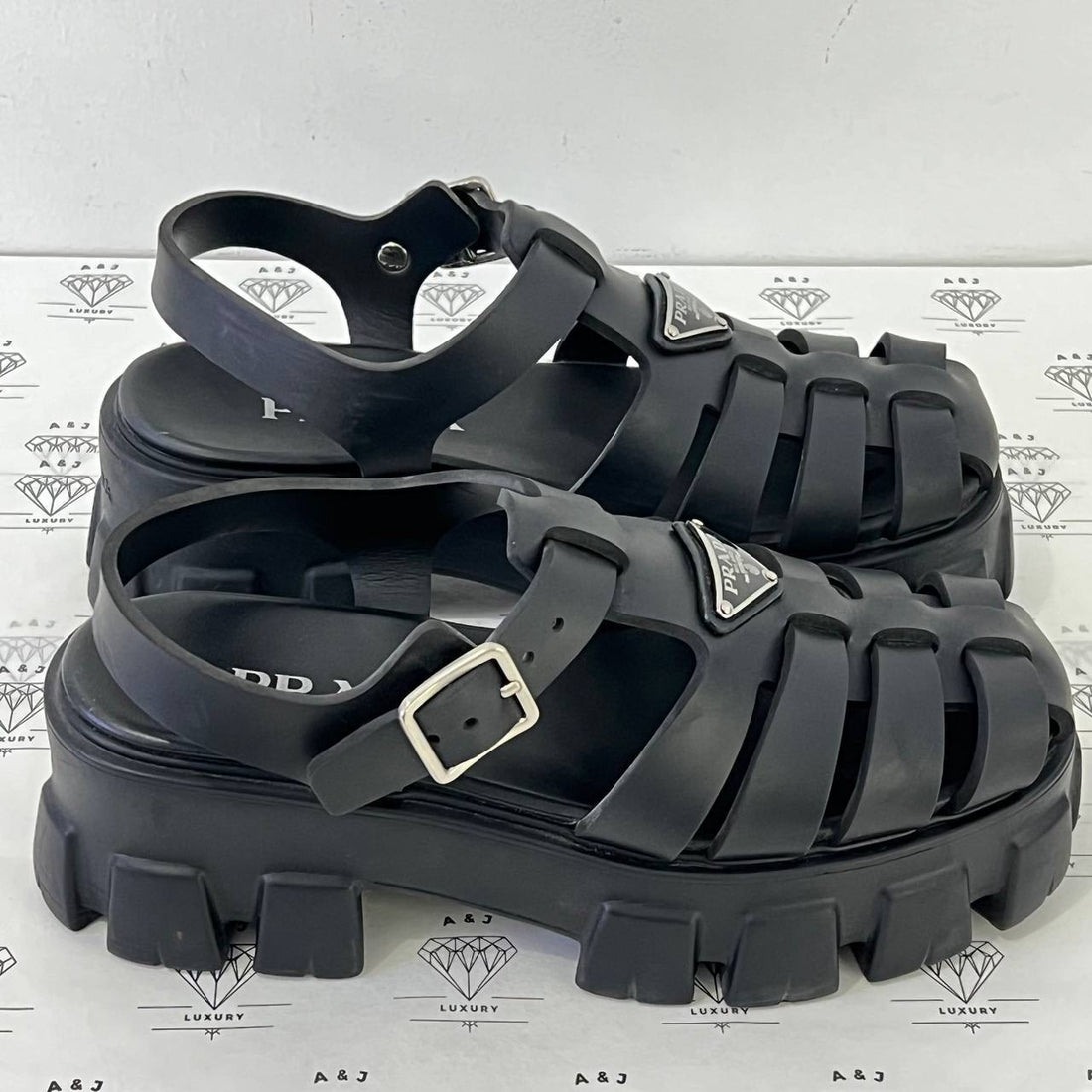 [PRE LOVED] Prada Monolith Platform Sandals in Black Size 38EU