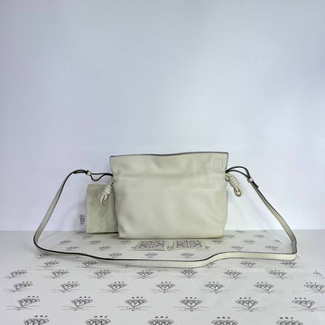 [PRE LOVED] Loewe Mini Flamenco in White Calfskin Leather SHW