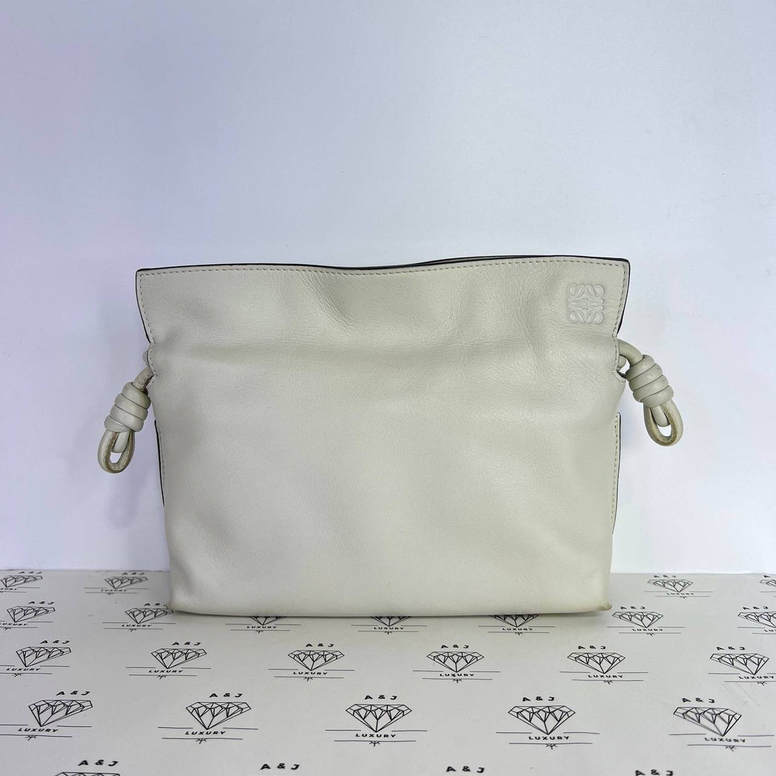 [PRE LOVED] Loewe Mini Flamenco in White Calfskin Leather SHW