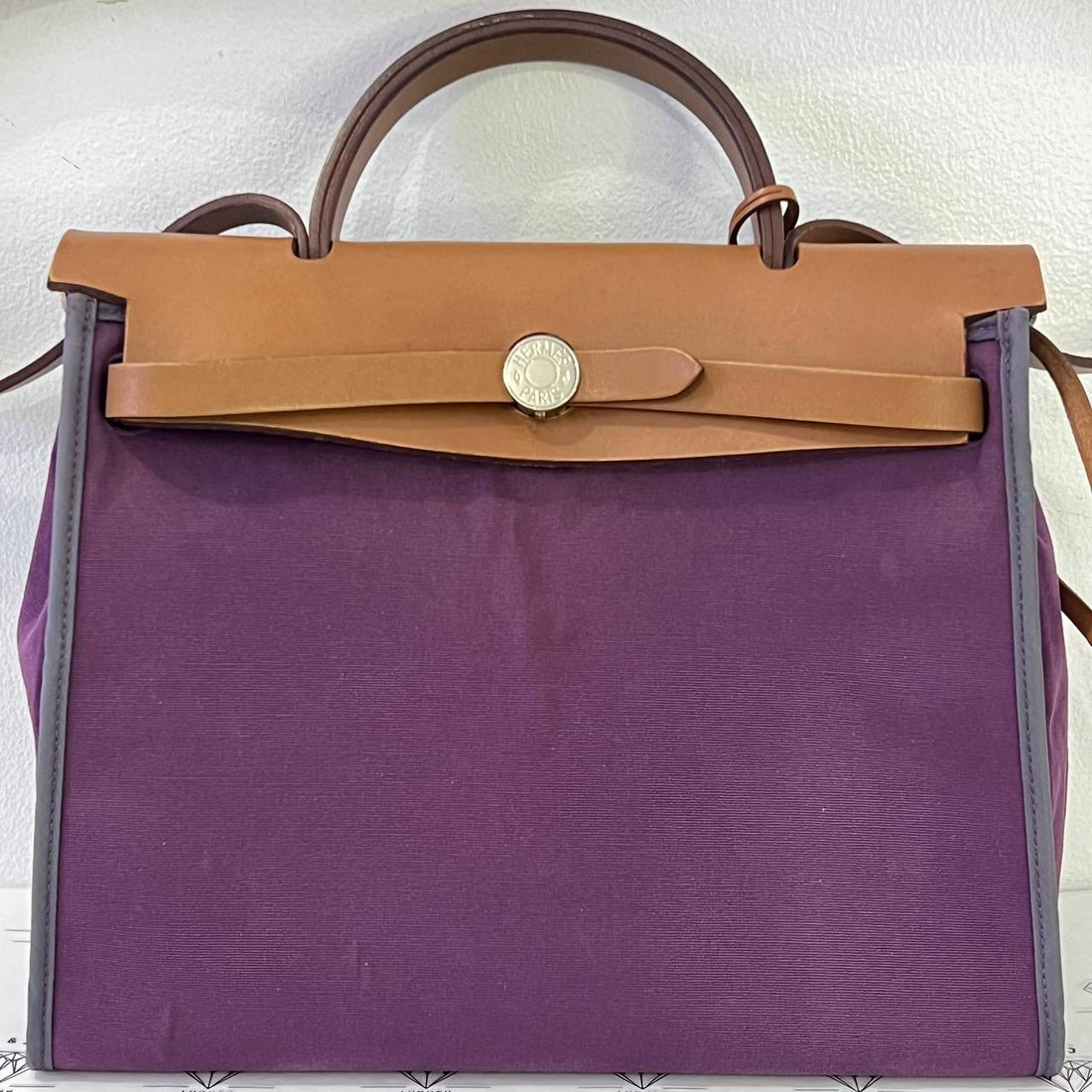 [PRE LOVED] Hermes Herbag 31 Zip in Purple Canvass and Toile PHW (Stamp P Square - 2012)