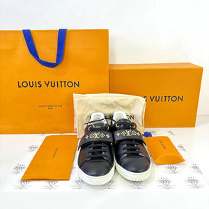 [PRE LOVED] Louis Vuitton Front Row Sneakers in Black Size 36