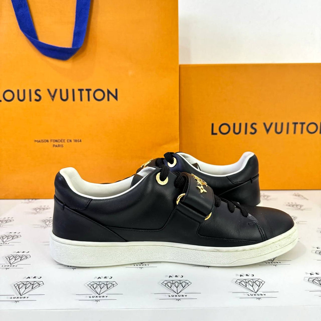 [PRE LOVED] Louis Vuitton Front Row Sneakers in Black Size 36