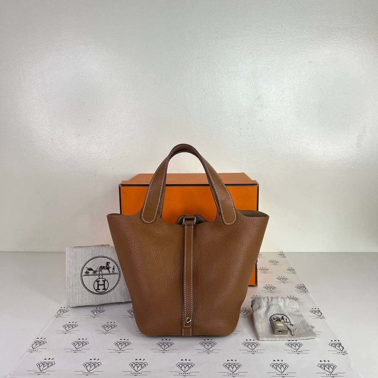 [PRE LOVED] Hermes Picotin Lock 18 in Gold Clemence Leather PHW (Stamp X - 2016)