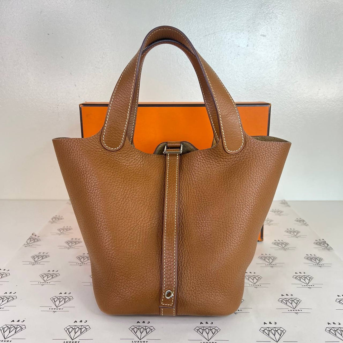 [PRE LOVED] Hermes Picotin Lock 18 in Gold Clemence Leather PHW (Stamp X - 2016)