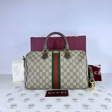 [PRE LOVED] Gucci Large Ophidia Boston Bag in Brown GHW
