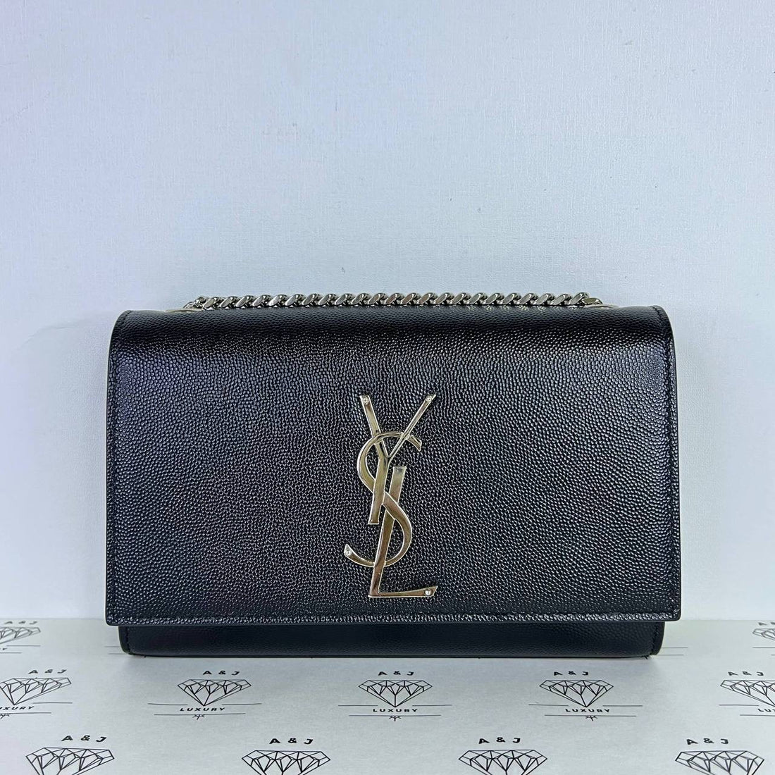 [PRE LOVED] YSL Small Kate in Black Grain De Poudre Leather SHW