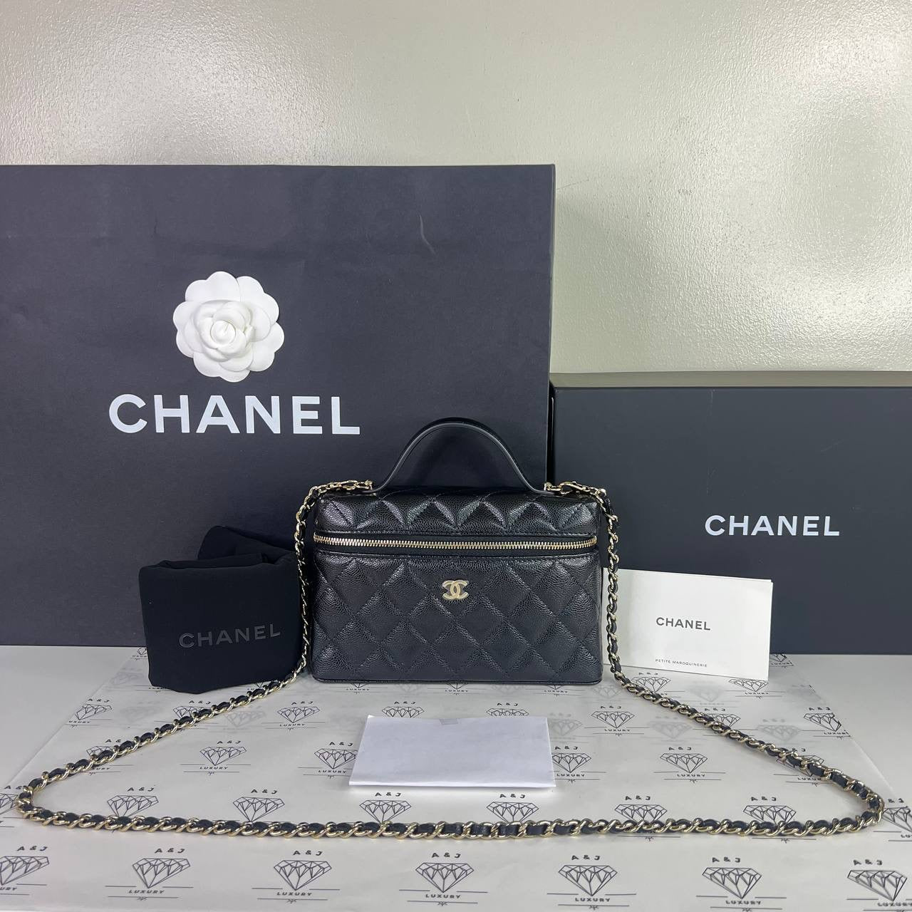 [BRAND NEW] Chanel 25C Collection Vanity Top Handle in Black Caviar GHW (microchipped)