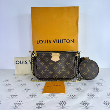 [PRE LOVED] Louis Vuitton Multi Pochette Accessoires in Monogram Canvass Khaki Strap (SP5109)