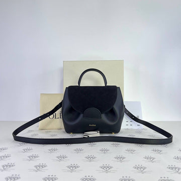 [BRAND NEW] Polene Numero Un Nano in Black Suede/Textured Calfskin