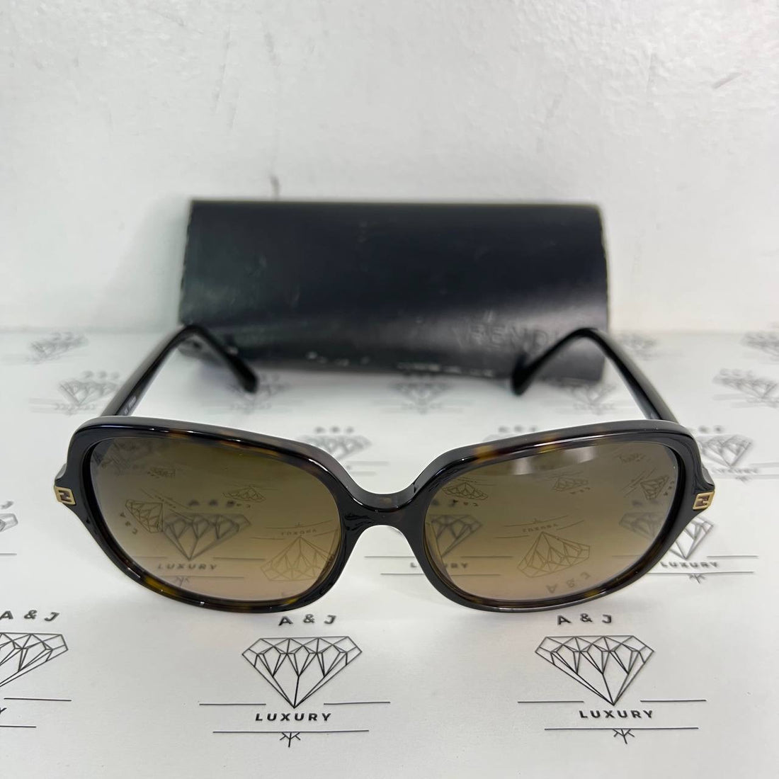 [PRE LOVED] Fendi FS5110K Square Sunglasses in Brown GHW