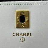 [PRE LOVED] Chanel Charm Wallet on Chain in White Caviar Leather GHW (microchipped)