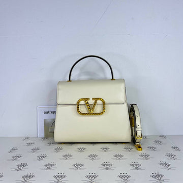 [PRE LOVED] Valentino Small VSling Handbag in Ivory GHW