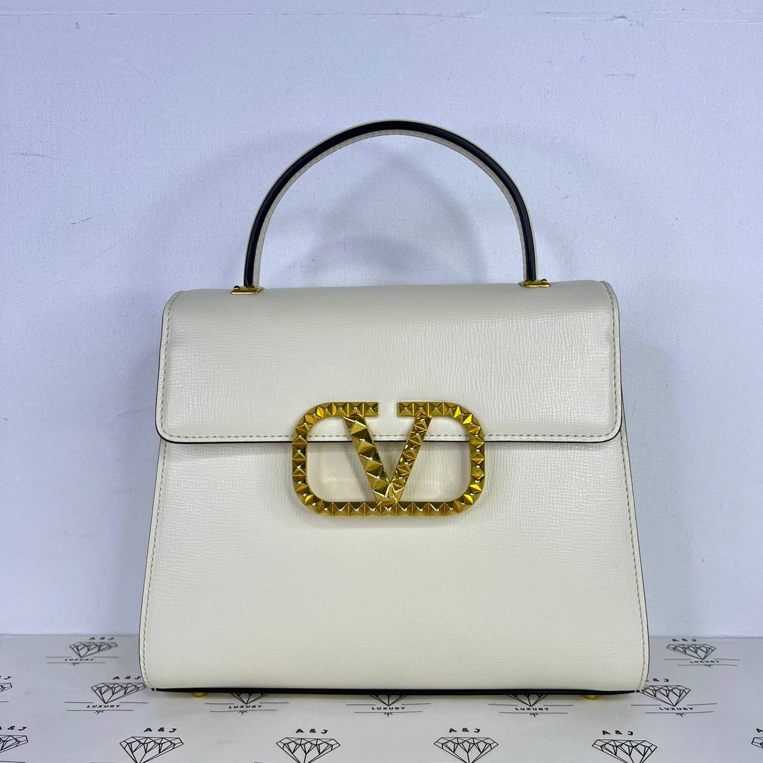 [PRE LOVED] Valentino Small VSling Handbag in Ivory GHW
