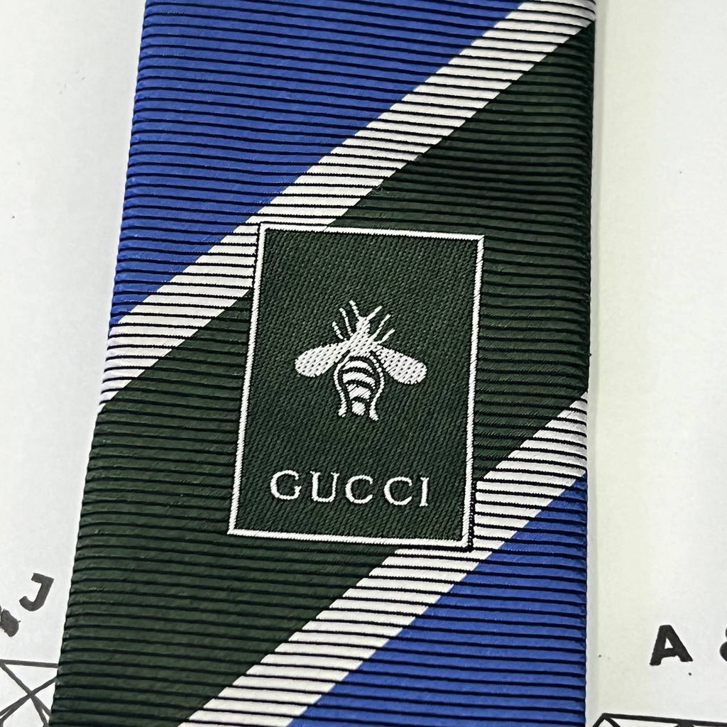 [PRE LOVED] Gucci Striped Necktie in Blue/Green