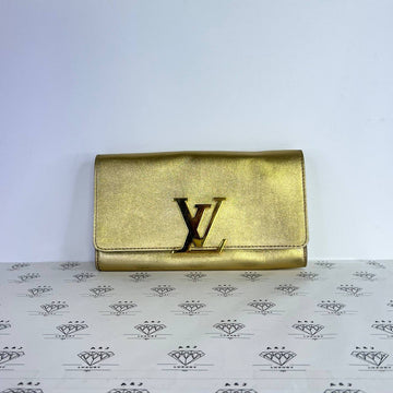 [PRE LOVED] Louis Vuitton Louise Clutch in Gold Metallic Calfskin Leather GHW (TR3114)