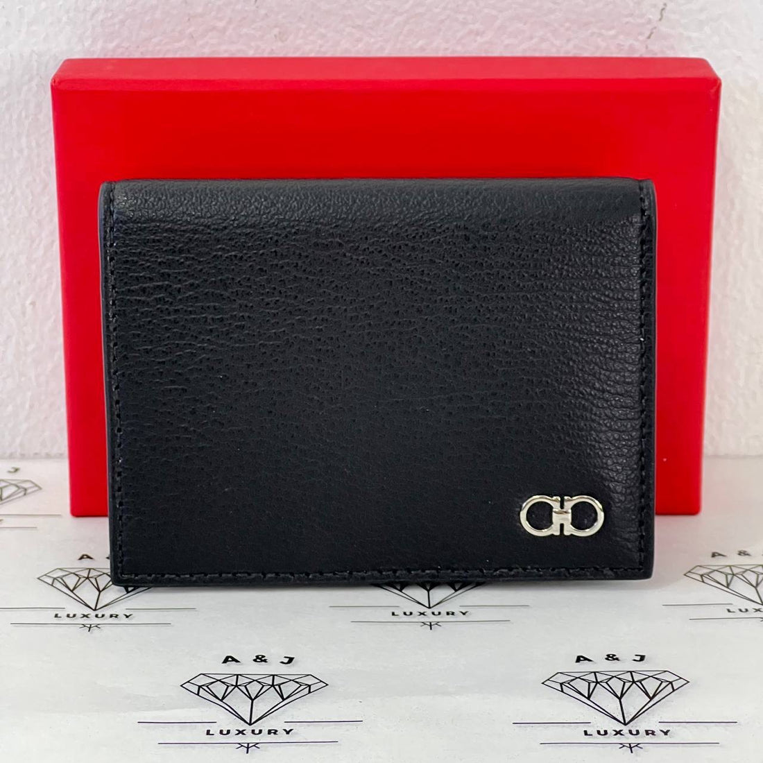 [BRAND NEW] Salvatore Ferragamo Giancini Cardholder in Black SHW