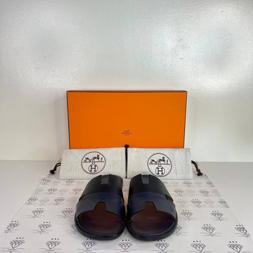 [PRE LOVED] Hermes Izmir Sandals in Blue/Black Size 41EU