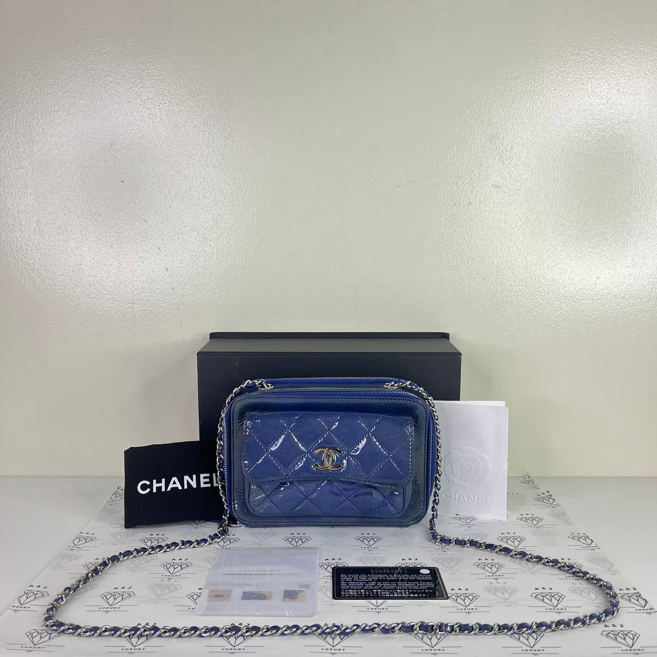 [PRE LOVED] Chanel Mini Camera Bag in Blue Patent Leather SHW (Series 20)