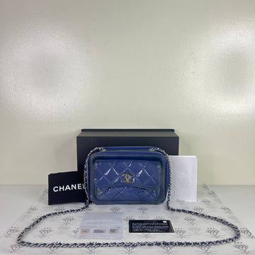 [PRE LOVED] Chanel Mini Camera Bag in Blue Patent Leather SHW (Series 20)