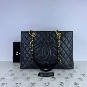 [PRE LOVED] Chanel Grand Shopping Tote (GST) in Black Caviar Leather GHW (Series 18)