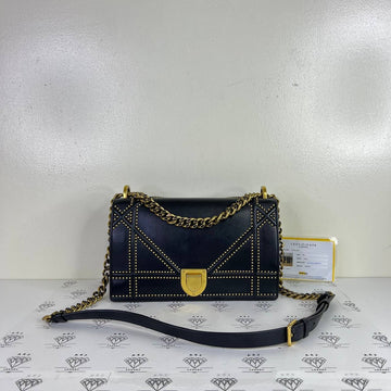 [PRE LOVED] Christian Dior Medium Diorama Flap Bag in Black Lambskin Leather GHW (2017)