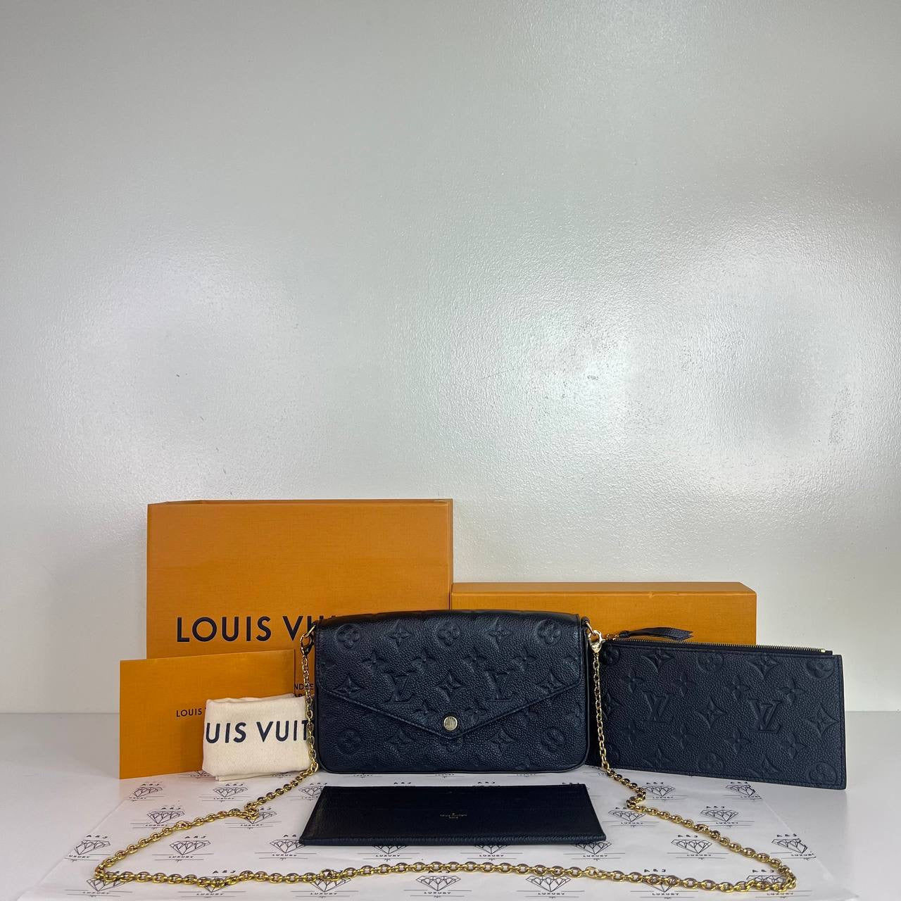 [PRE LOVED] Louis Vuitton Felicie in Black Empreinte Leather GHW (microchipped)