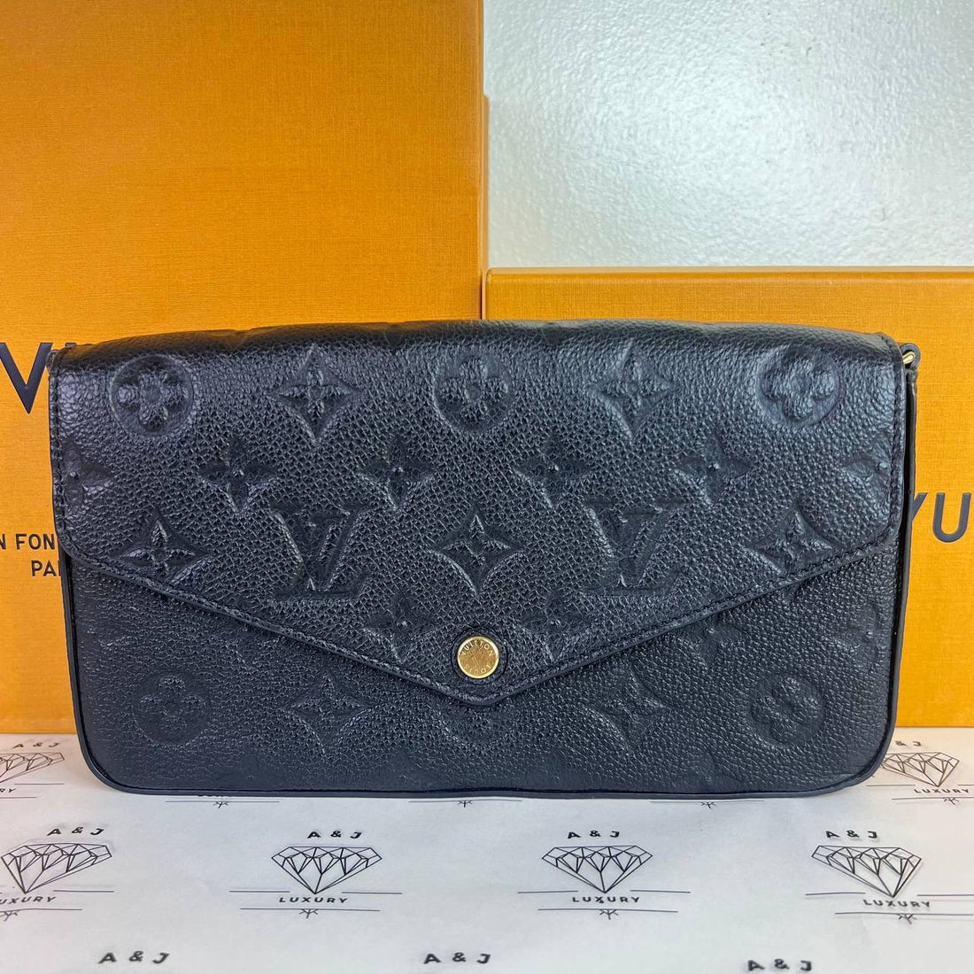 [PRE LOVED] Louis Vuitton Felicie in Black Empreinte Leather GHW (microchipped)