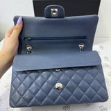 [PRE LOVED] Chanel Classic Medium Double Flap in Blue Caviar Leather SHW (Series 20)