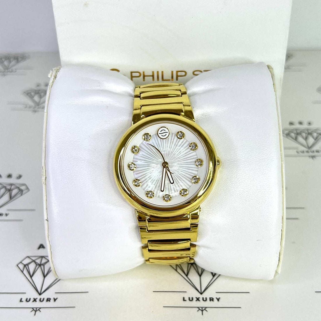 [BRAND NEW] Philip Stein Women's Watch Mother of Pearl Dial in Gold