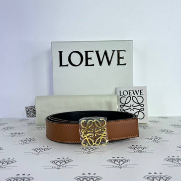 [BRAND NEW] Loewe Anagram Reversible Belt in Black/Tan GHW Size 90