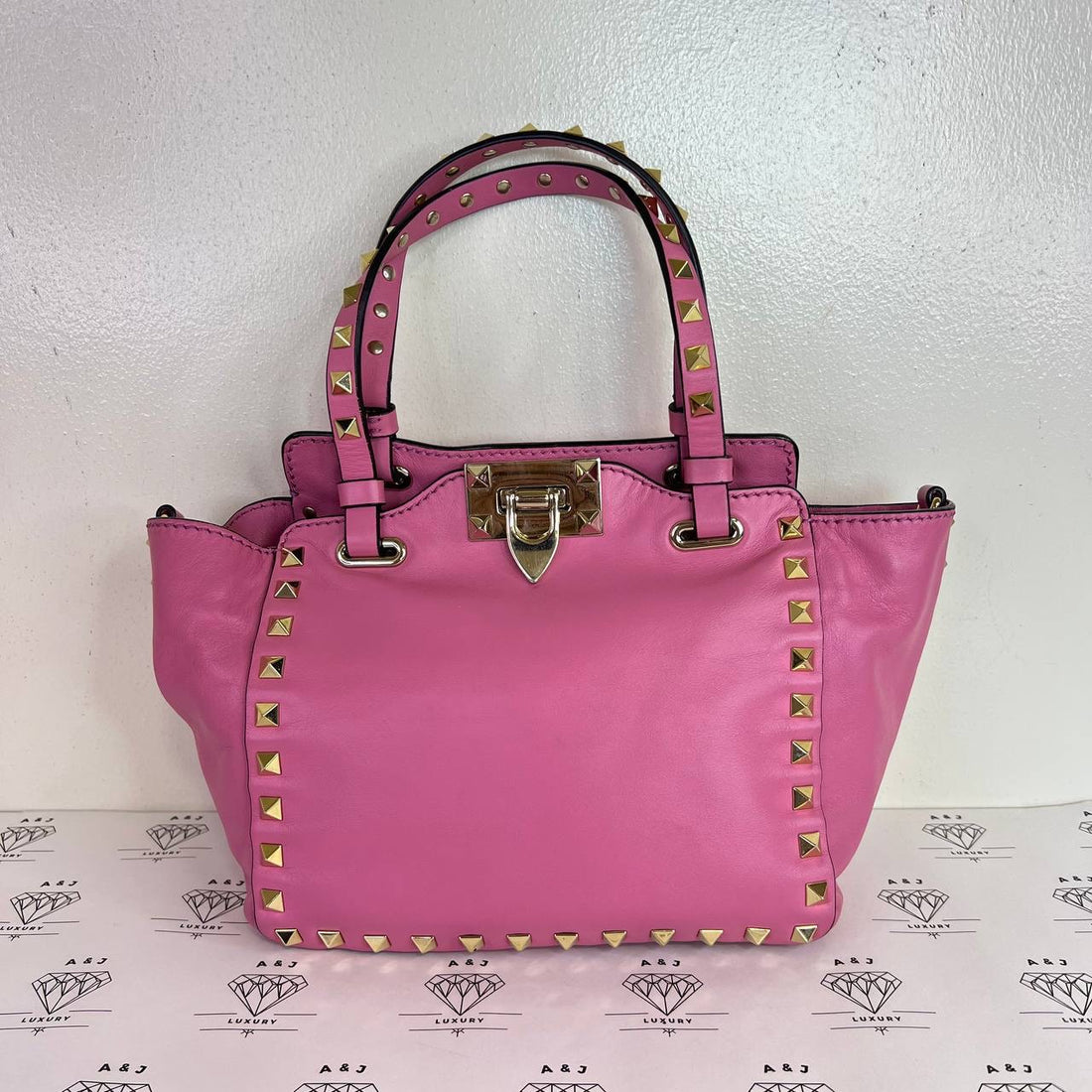 [PRE LOVED] Valentino Mini Rockstud Tote in Pink GHW