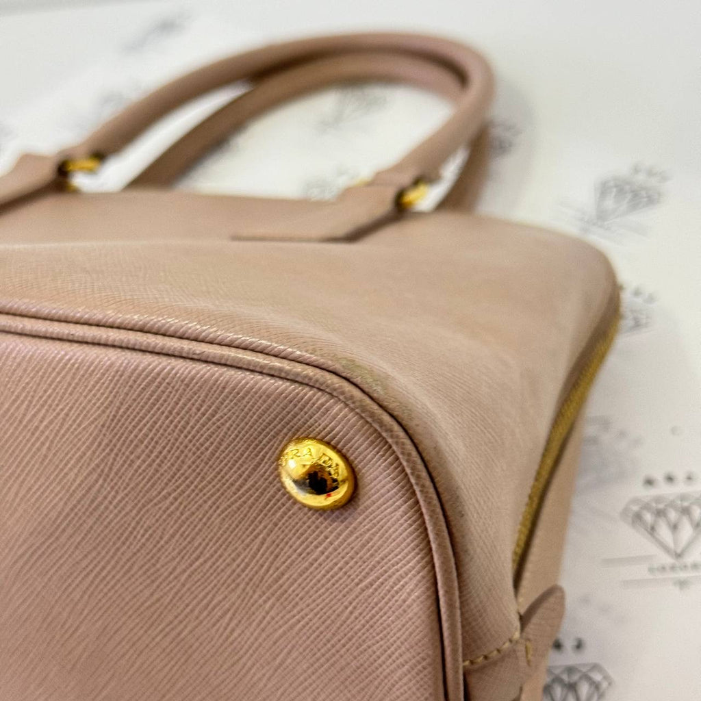 [PRE LOVED] Prada Promenade Small Handbag in Cameo Saffiano Leather GHW