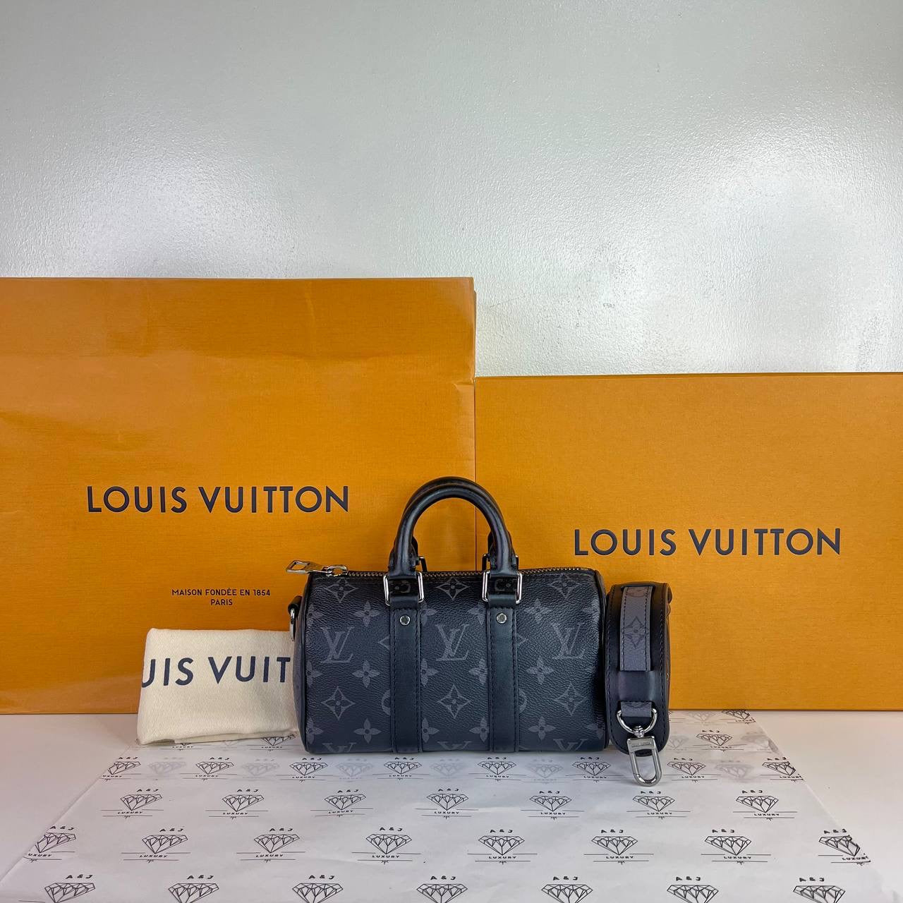 [PRE LOVED] Louis Vuitton Keepall XS in Monogram Eclipse Reverse Canvass (microchipped)