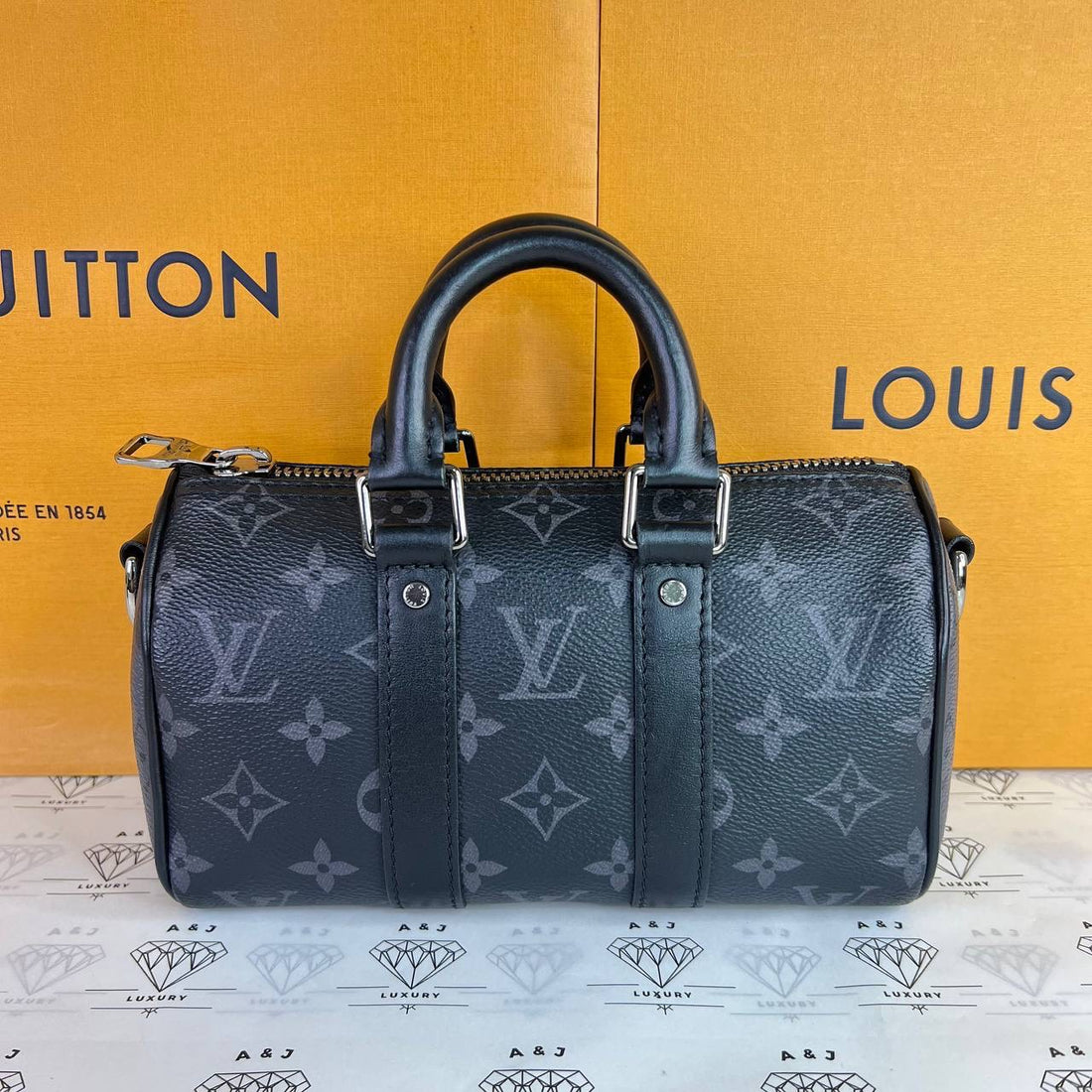 [PRE LOVED] Louis Vuitton Keepall XS in Monogram Eclipse Reverse Canvass (microchipped)