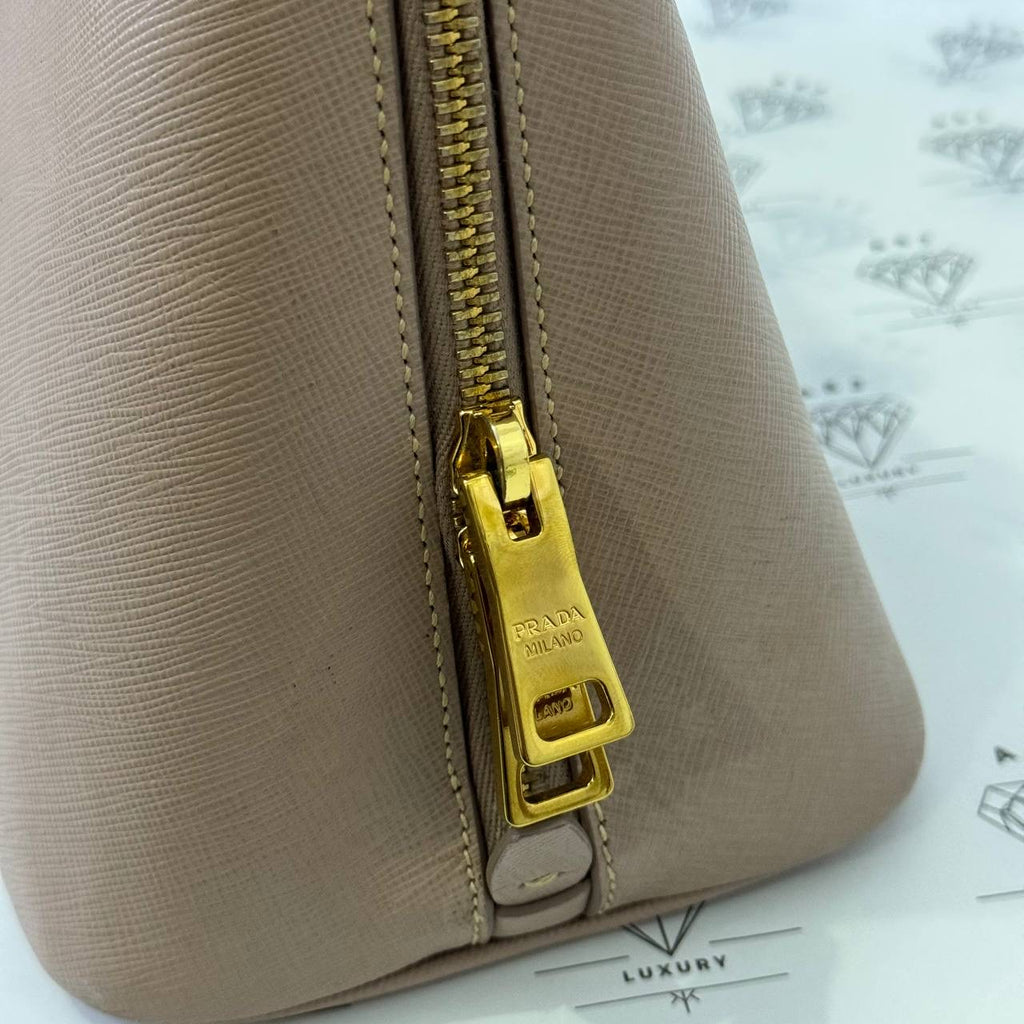[PRE LOVED] Prada Promenade Small Handbag in Cameo Saffiano Leather GHW
