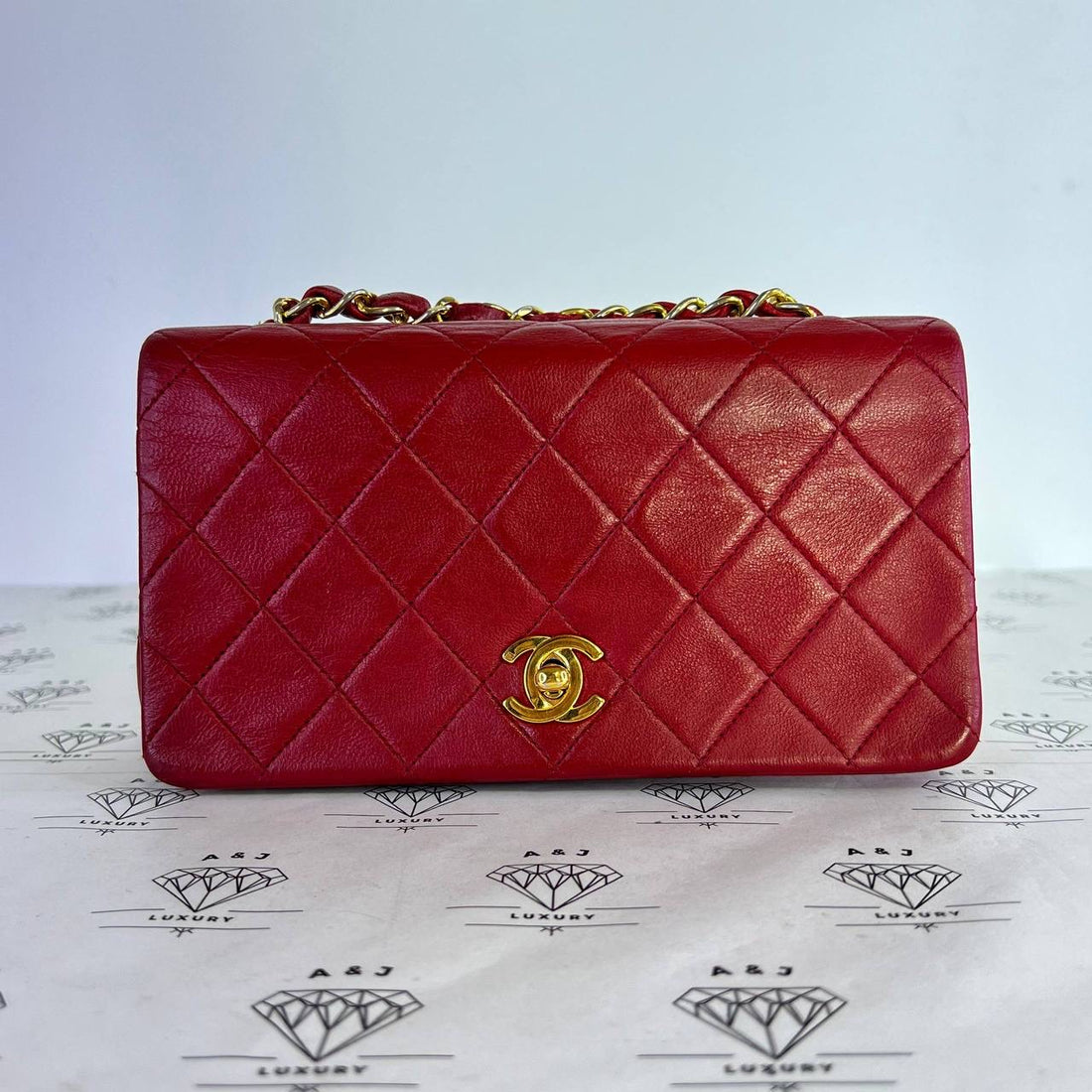 [PRE LOVED] Chanel Mini Full Single Flap in Red Lambskin Leather 24K GHW (Series 1)