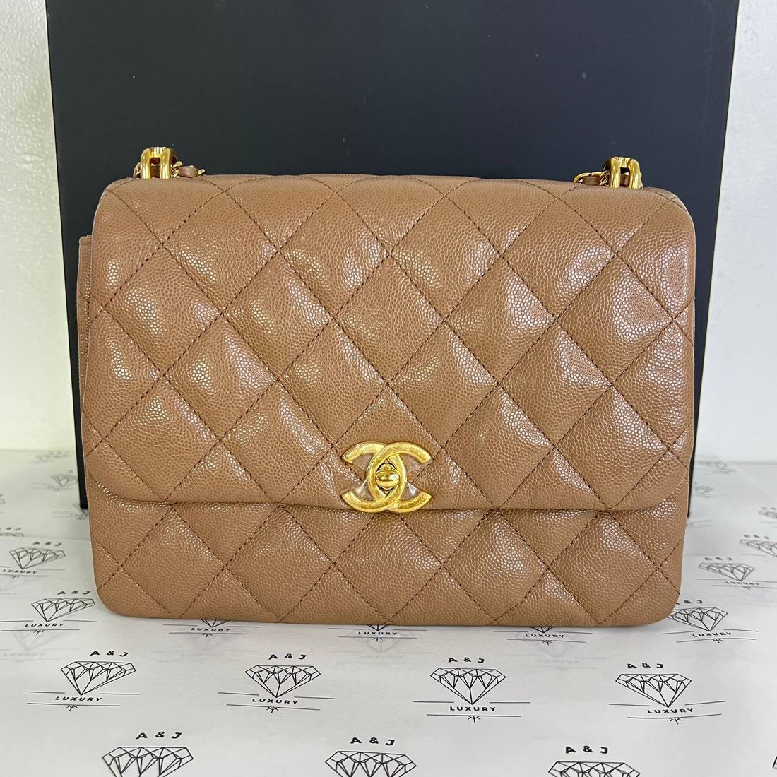 [PRE LOVED] Chanel Small Coco First in Caramel Caviar Leather GHW (microchipped)