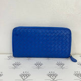 [PRE LOVED] Bottega Veneta Intrecciato Long Wallet in Blue