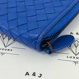 [PRE LOVED] Bottega Veneta Intrecciato Long Wallet in Blue