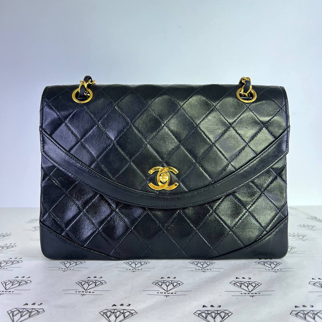[PRE LOVED] Chanel Vintage Single Flap in Black Lambskin Leather 24K GHW (Series 1)