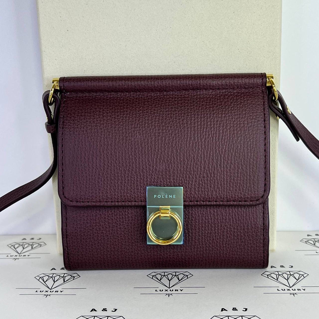 [BRAND NEW] Polene Sept Mini in Textured Bordeaux