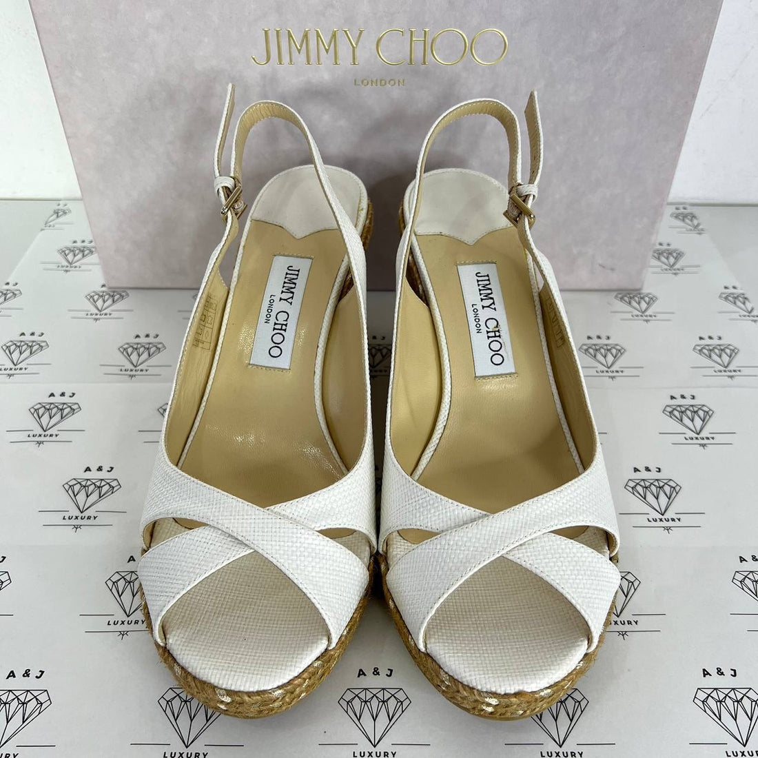 [PRE LOVED] Jimmy Choo Amely Wedge in White Size 41EU