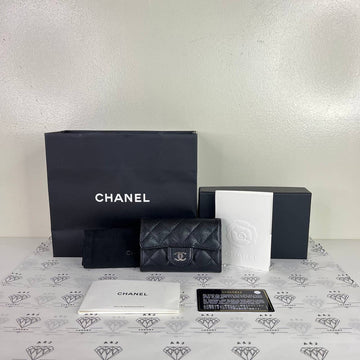 [PRE LOVED] Chanel Classic Flap Cardholder in Black Caviar SHW (Series 32)